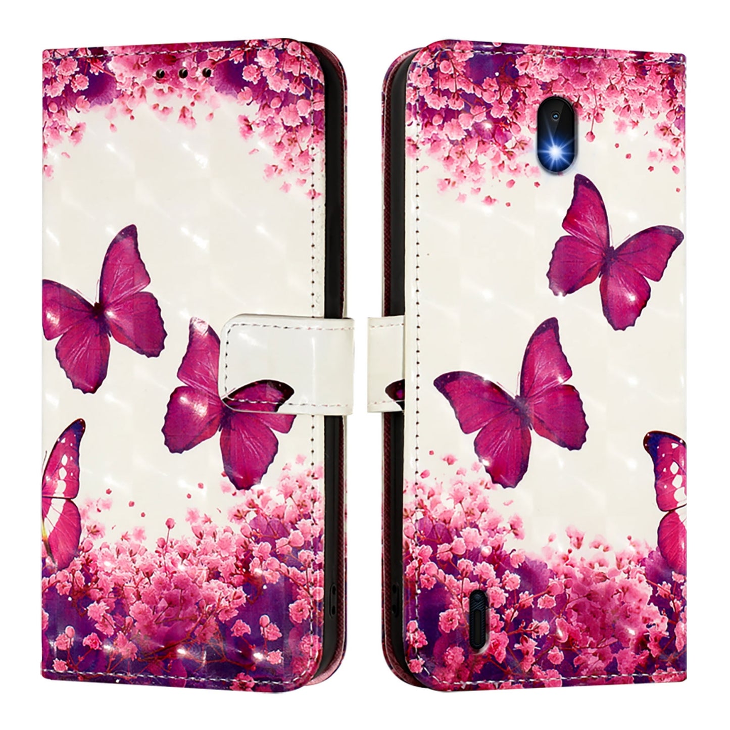 Nokia C01 Plus Leather Flip Phone Case with 3D Painted Design, Card Holder, Wallet & Stand Function - Durable Protection & Easy Access