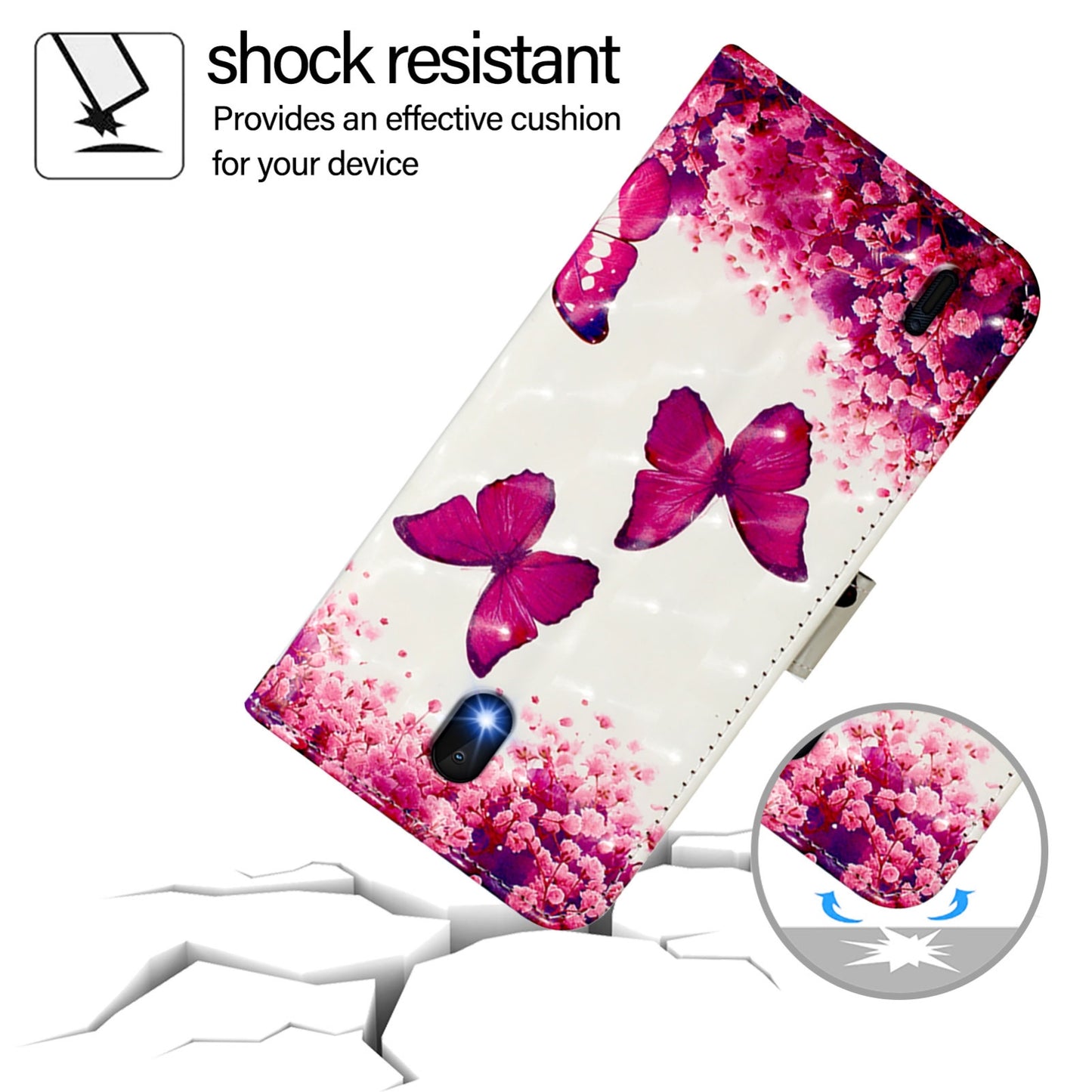 Nokia C1 2nd Edition Leather Flip Phone Case with 3D Painted Design, Card Holder, Wallet & Stand Function - Durable Protection & Easy Access