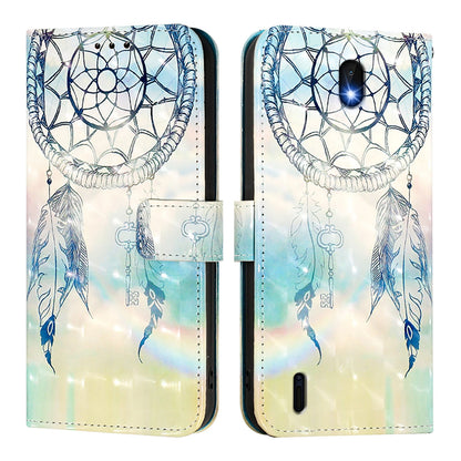 Nokia C01 Plus Leather Flip Phone Case with 3D Painted Design, Card Holder, Wallet & Stand Function - Durable Protection & Easy Access