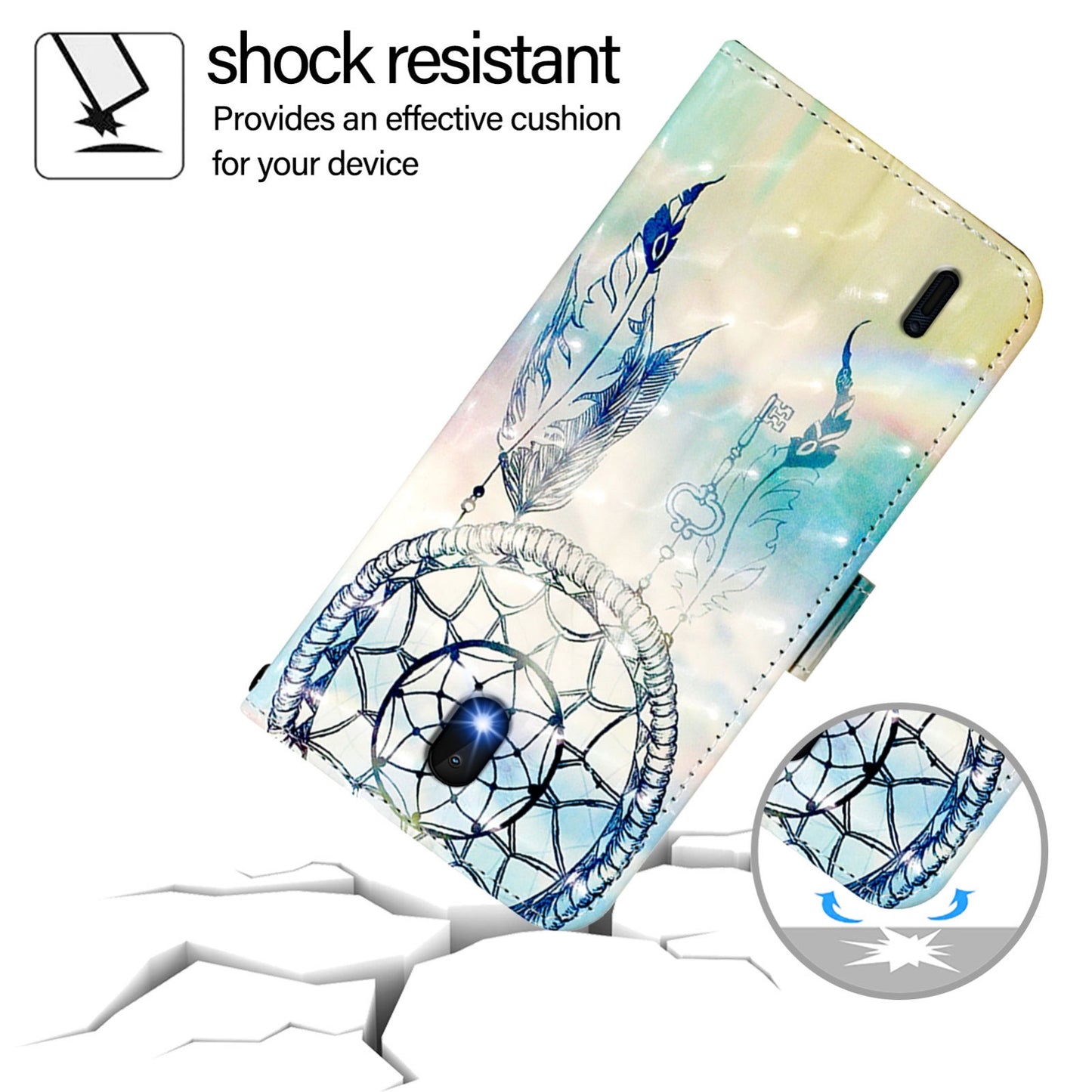 Nokia C01 Plus Leather Flip Phone Case with 3D Painted Design, Card Holder, Wallet & Stand Function - Durable Protection & Easy Access