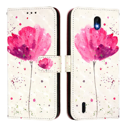 Nokia C1 2nd Edition Leather Flip Phone Case with 3D Painted Design, Card Holder, Wallet & Stand Function - Durable Protection & Easy Access
