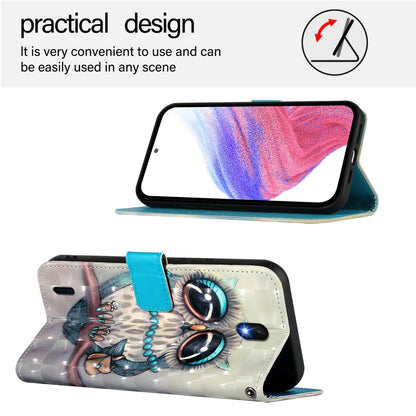 Nokia C1 2nd Edition Leather Flip Phone Case with 3D Painted Design, Card Holder, Wallet & Stand Function - Durable Protection & Easy Access