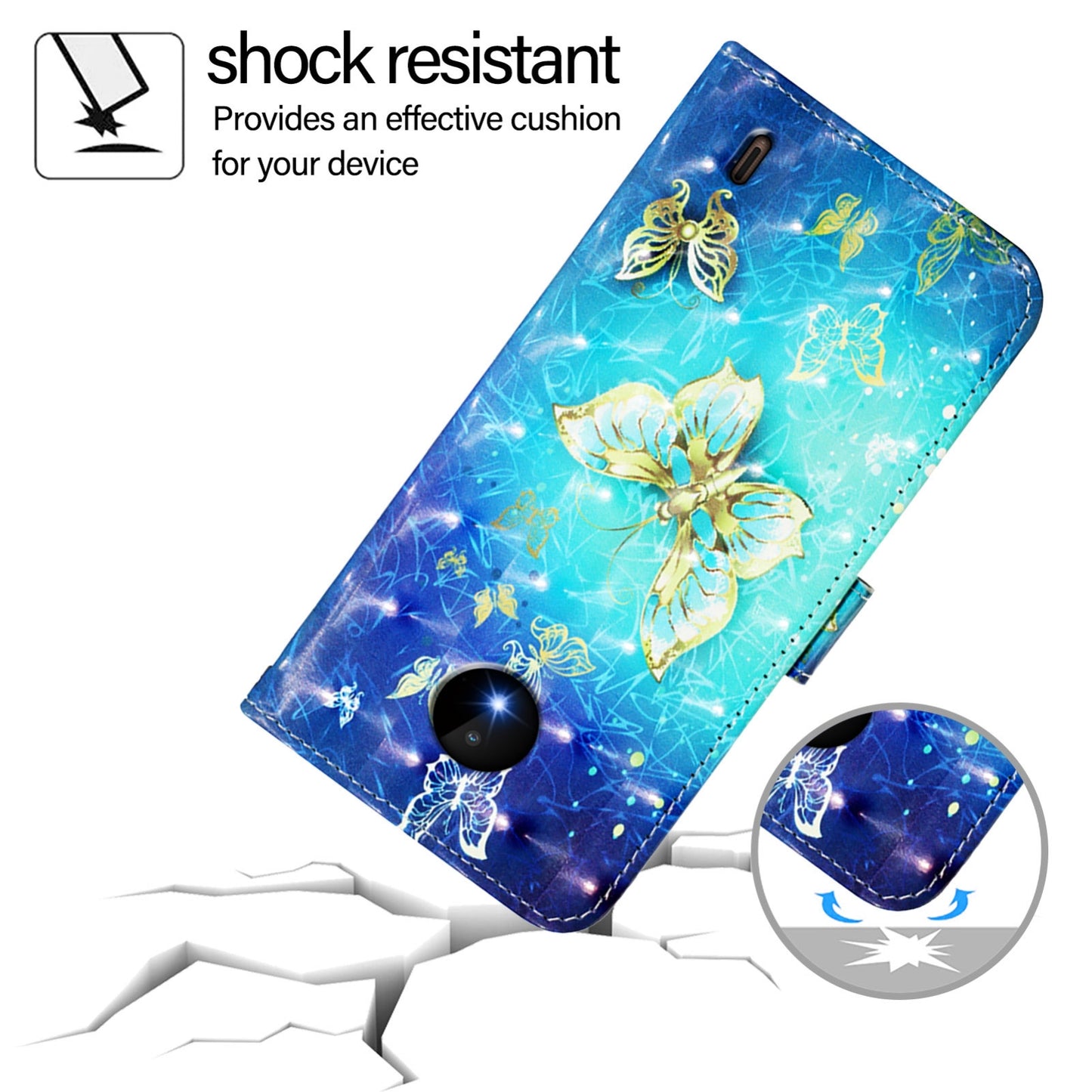 Nokia C10 Leather Flip Phone Case with 3D Painted Design, Card Holder, Wallet & Stand Function - Durable Protection & Easy Access