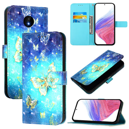 Nokia C20 Leather Flip Phone Case with 3D Painted Design, Card Holder, Wallet & Stand Function - Durable Protection & Easy Access
