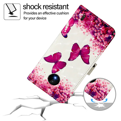 Nokia C10 Leather Flip Phone Case with 3D Painted Design, Card Holder, Wallet & Stand Function - Durable Protection & Easy Access