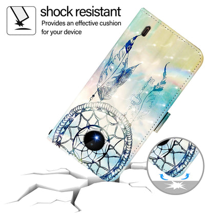 Nokia C10 Leather Flip Phone Case with 3D Painted Design, Card Holder, Wallet & Stand Function - Durable Protection & Easy Access