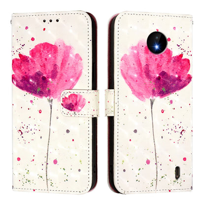 Nokia C20 Leather Flip Phone Case with 3D Painted Design, Card Holder, Wallet & Stand Function - Durable Protection & Easy Access