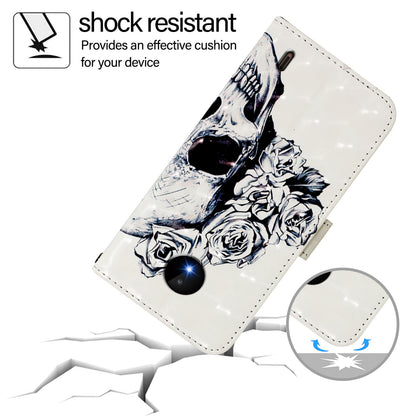 Nokia C20 Leather Flip Phone Case with 3D Painted Design, Card Holder, Wallet & Stand Function - Durable Protection & Easy Access