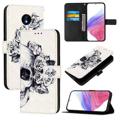 Nokia C20 Leather Flip Phone Case with 3D Painted Design, Card Holder, Wallet & Stand Function - Durable Protection & Easy Access