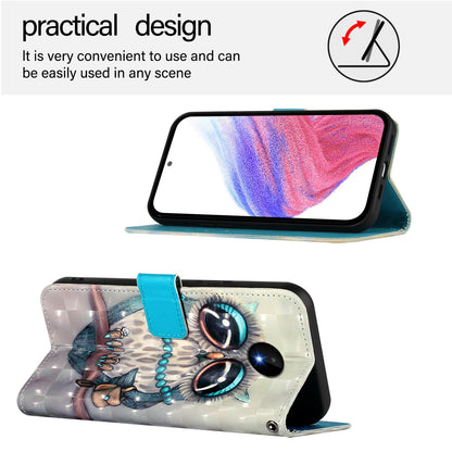 Nokia C20 Leather Flip Phone Case with 3D Painted Design, Card Holder, Wallet & Stand Function - Durable Protection & Easy Access