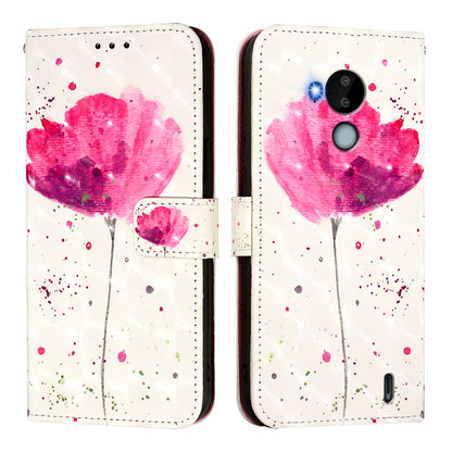 Nokia C30 Leather Flip Phone Case with 3D Painted Design, Card Holder, Wallet & Stand Function - Durable Protection & Easy Access