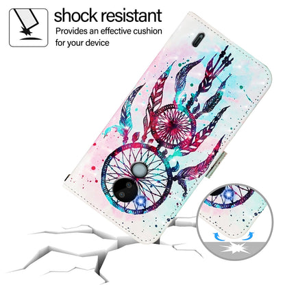 Nokia C30 Leather Flip Phone Case with 3D Painted Design, Card Holder, Wallet & Stand Function - Durable Protection & Easy Access