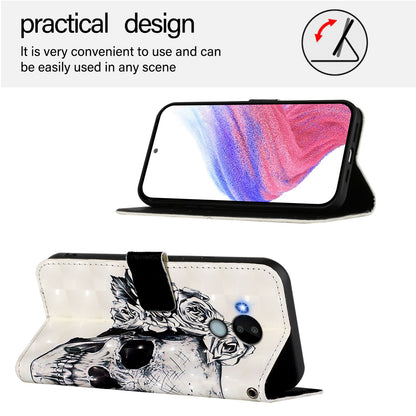 Nokia C30 Leather Flip Phone Case with 3D Painted Design, Card Holder, Wallet & Stand Function - Durable Protection & Easy Access
