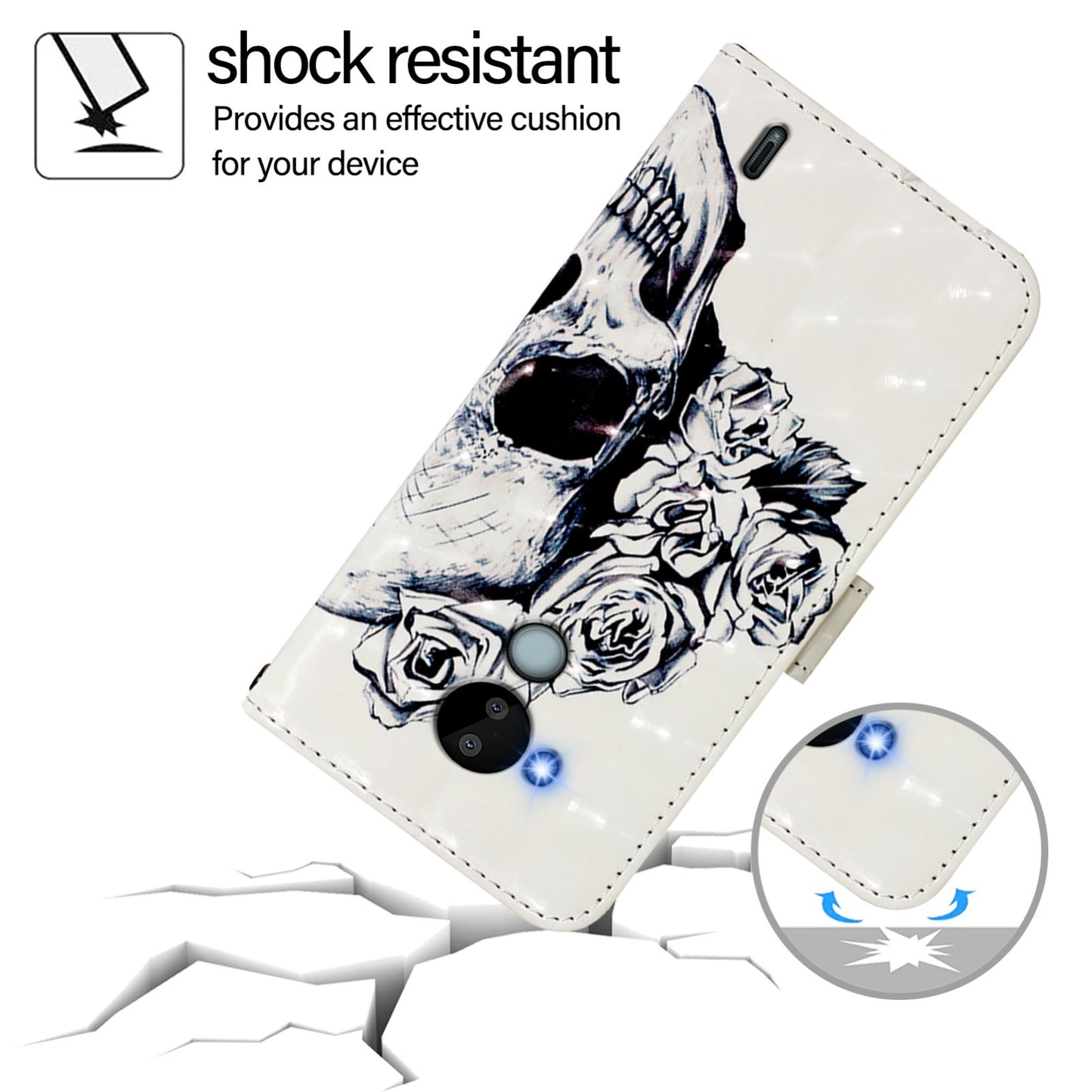 Nokia C30 Leather Flip Phone Case with 3D Painted Design, Card Holder, Wallet & Stand Function - Durable Protection & Easy Access