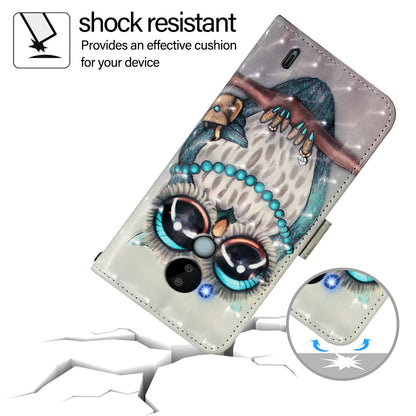 Nokia C30 Leather Flip Phone Case with 3D Painted Design, Card Holder, Wallet & Stand Function - Durable Protection & Easy Access