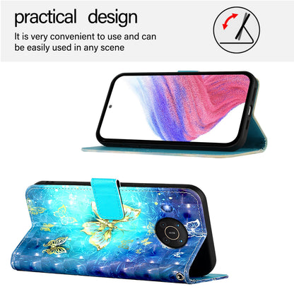 Nokia X20 Leather Flip Phone Case with 3D Painted Design, Card Holder, Wallet & Stand Function - Durable Protection & Easy Access