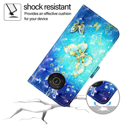Nokia X10 Leather Flip Phone Case with 3D Painted Design, Card Holder, Wallet & Stand Function - Durable Protection & Easy Access