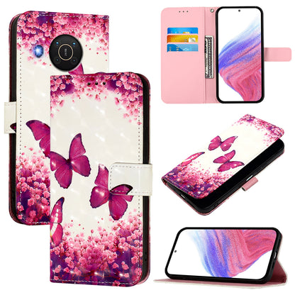 Nokia X20 Leather Flip Phone Case with 3D Painted Design, Card Holder, Wallet & Stand Function - Durable Protection & Easy Access