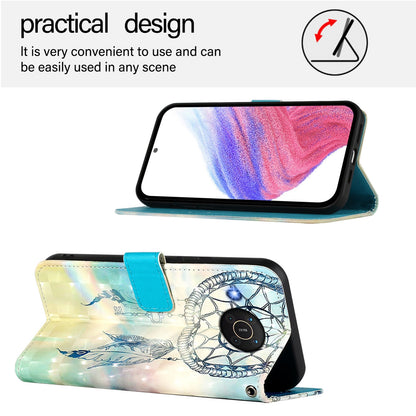 Nokia X10 Leather Flip Phone Case with 3D Painted Design, Card Holder, Wallet & Stand Function - Durable Protection & Easy Access