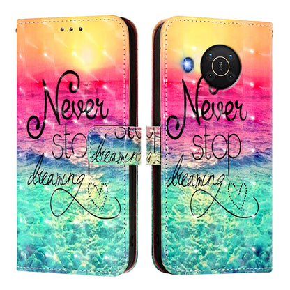 Nokia X20 Leather Flip Phone Case with 3D Painted Design, Card Holder, Wallet & Stand Function - Durable Protection & Easy Access