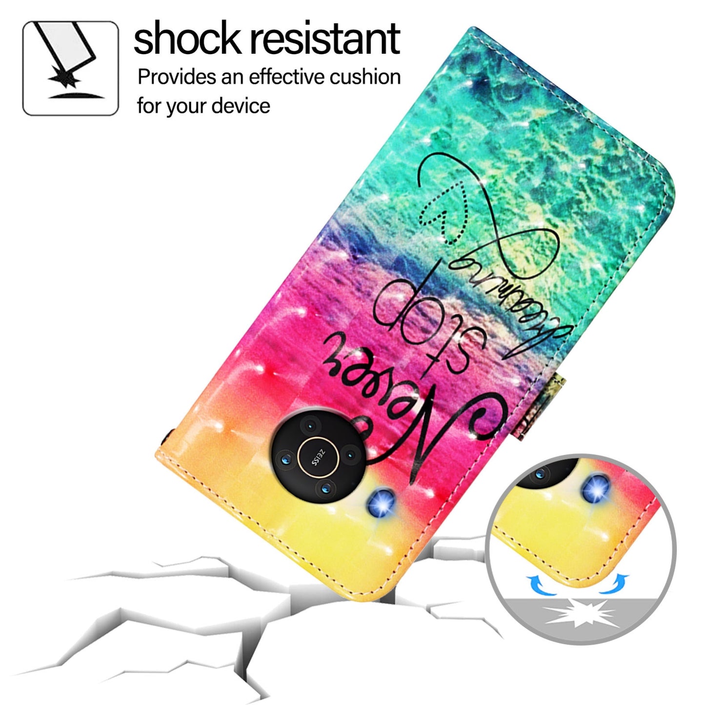 Nokia X20 Leather Flip Phone Case with 3D Painted Design, Card Holder, Wallet & Stand Function - Durable Protection & Easy Access