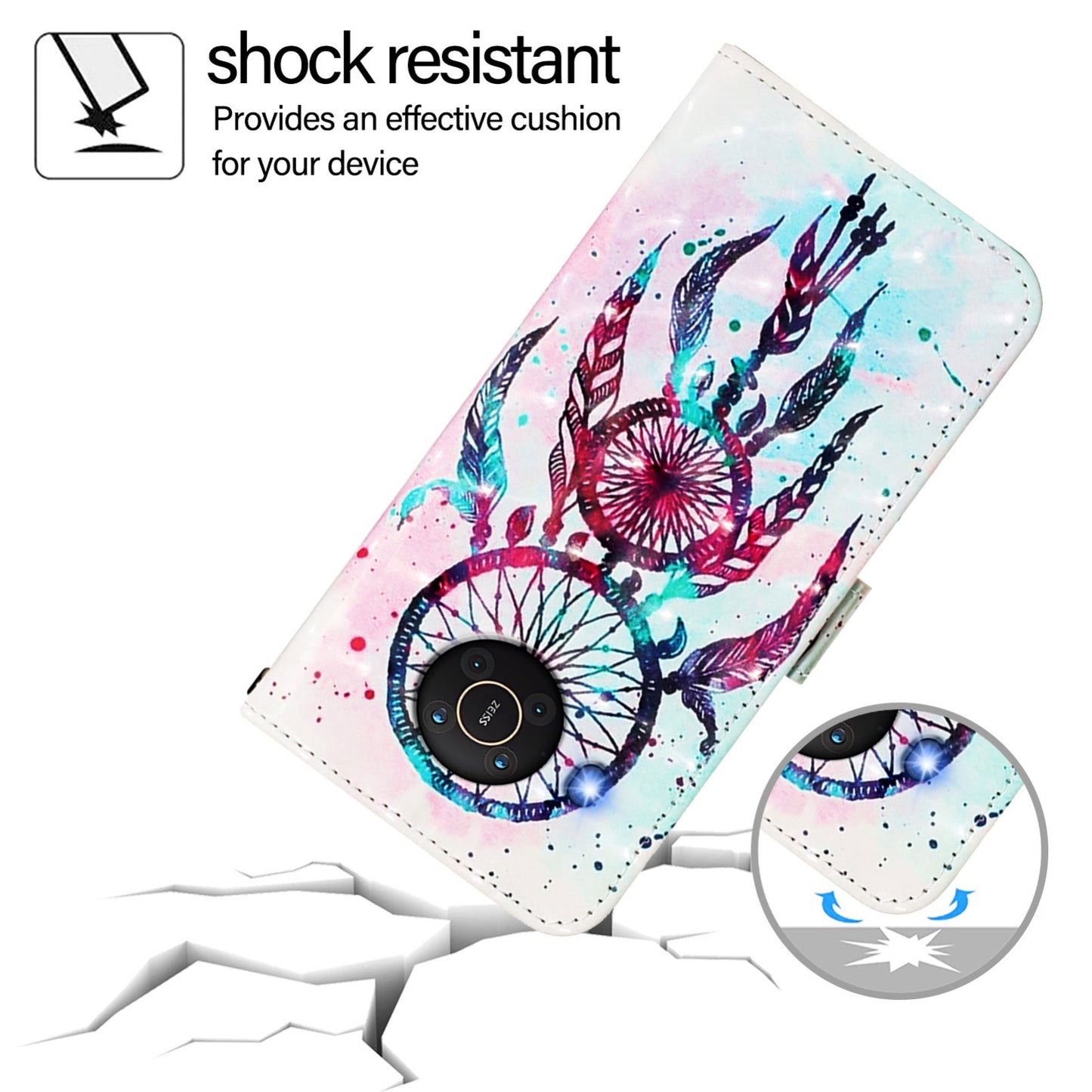 Nokia X20 Leather Flip Phone Case with 3D Painted Design, Card Holder, Wallet & Stand Function - Durable Protection & Easy Access