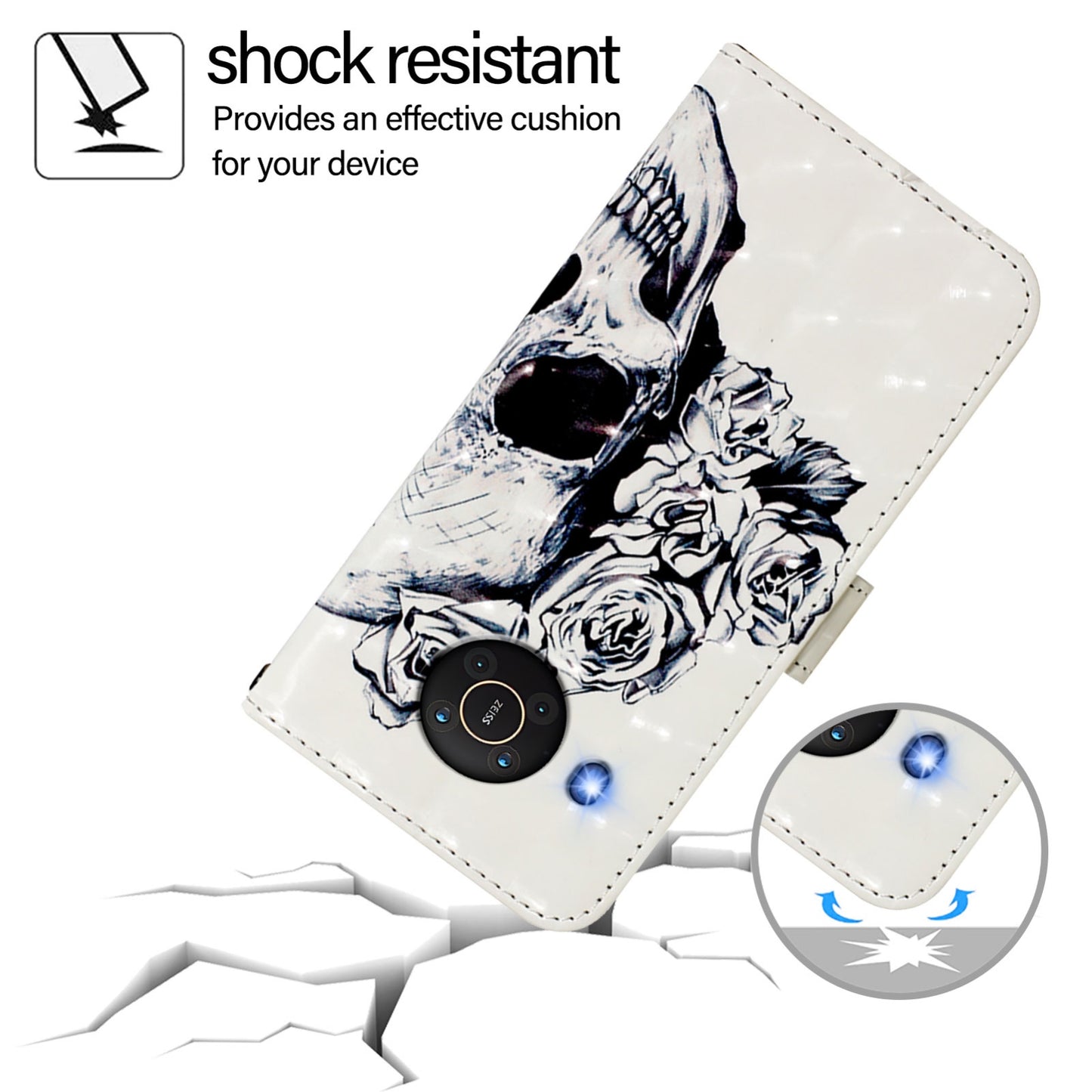 Nokia X10 Leather Flip Phone Case with 3D Painted Design, Card Holder, Wallet & Stand Function - Durable Protection & Easy Access