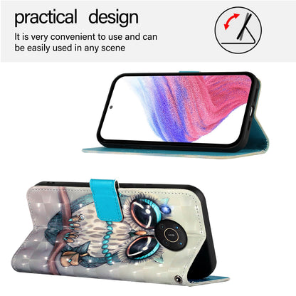 Nokia X10 Leather Flip Phone Case with 3D Painted Design, Card Holder, Wallet & Stand Function - Durable Protection & Easy Access