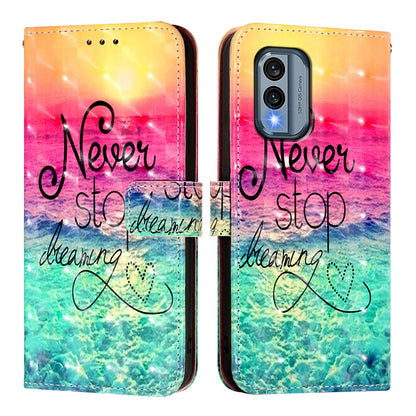 Nokia X30 5G Leather Flip Phone Case with 3D Painted Design, Card Holder, Wallet & Stand Function - Durable Protection & Easy Access
