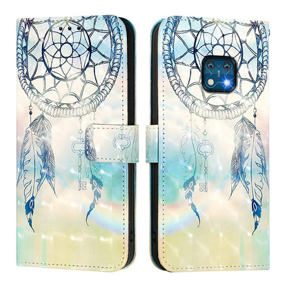 Nokia XR20 Leather Flip Phone Case with 3D Painted Design, Card Holder, Wallet & Stand Function - Durable Protection & Easy Access