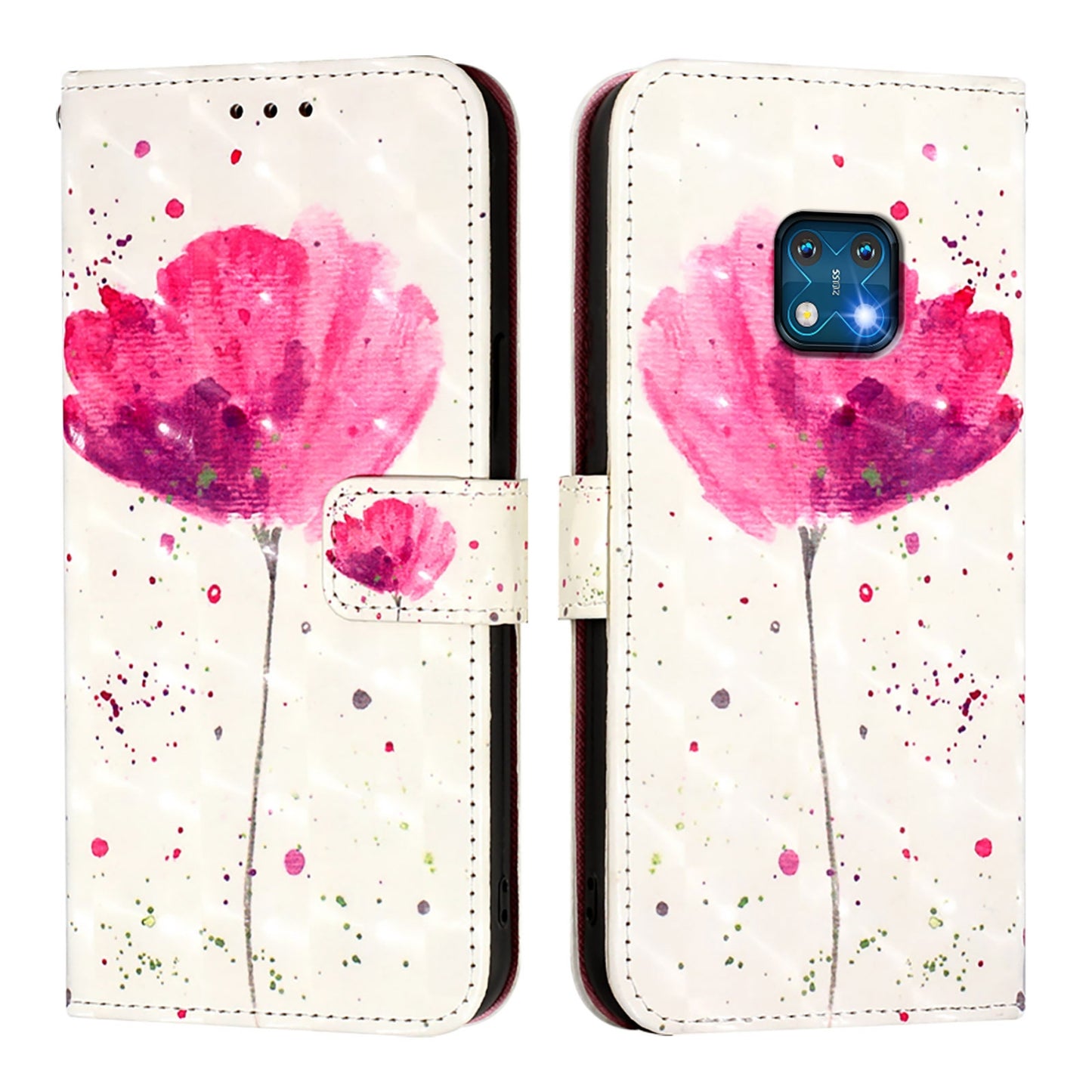 Nokia XR20 Leather Flip Phone Case with 3D Painted Design, Card Holder, Wallet & Stand Function - Durable Protection & Easy Access