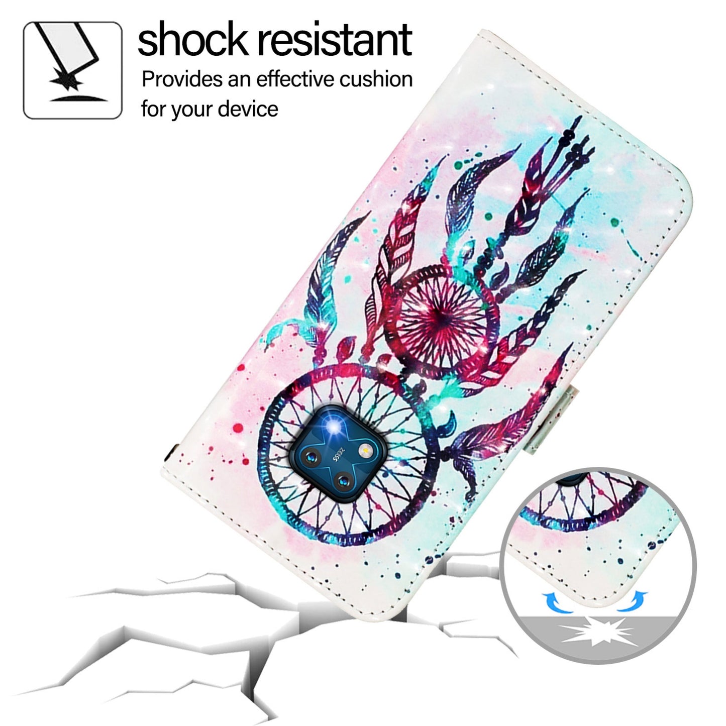 Nokia XR20 Leather Flip Phone Case with 3D Painted Design, Card Holder, Wallet & Stand Function - Durable Protection & Easy Access