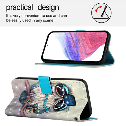 Nokia XR20 Leather Flip Phone Case with 3D Painted Design, Card Holder, Wallet & Stand Function - Durable Protection & Easy Access