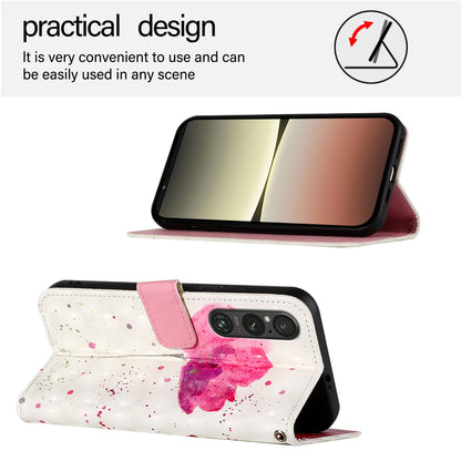 Sony Xperia 1 V Leather Flip Phone Case with 3D Painted Design, Card Holder, Wallet & Stand Function - Durable Protection & Easy Access