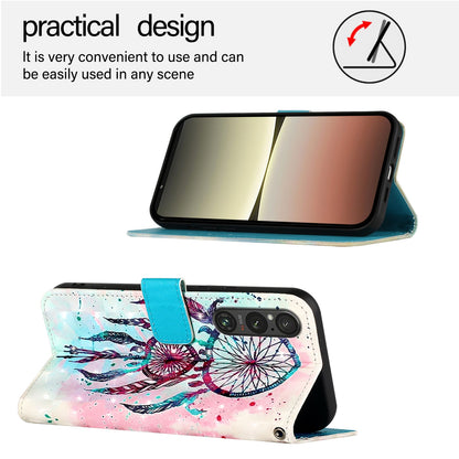 Sony Xperia 1 V Leather Flip Phone Case with 3D Painted Design, Card Holder, Wallet & Stand Function - Durable Protection & Easy Access