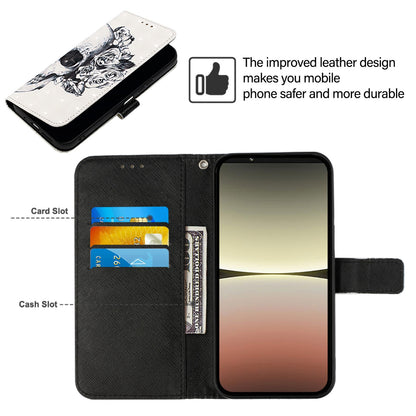 Sony Xperia 1 V Leather Flip Phone Case with 3D Painted Design, Card Holder, Wallet & Stand Function - Durable Protection & Easy Access