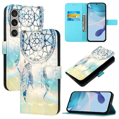 Sony Xperia 1 VI Leather Flip Phone Case with 3D Painted Design, Card Holder, Wallet & Stand Function - Durable Protection & Easy Access