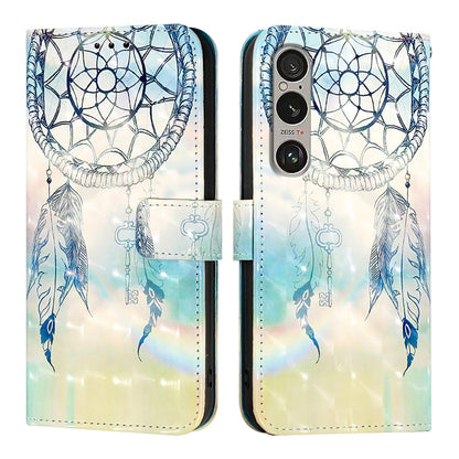 Sony Xperia 1 VI Leather Flip Phone Case with 3D Painted Design, Card Holder, Wallet & Stand Function - Durable Protection & Easy Access