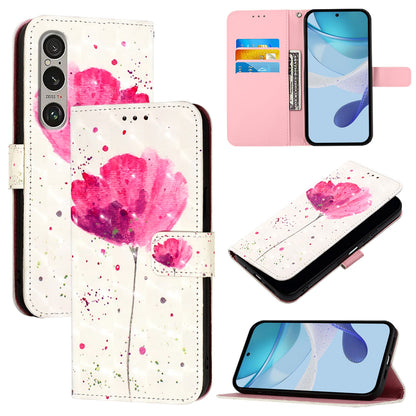 Sony Xperia 1 VI Leather Flip Phone Case with 3D Painted Design, Card Holder, Wallet & Stand Function - Durable Protection & Easy Access