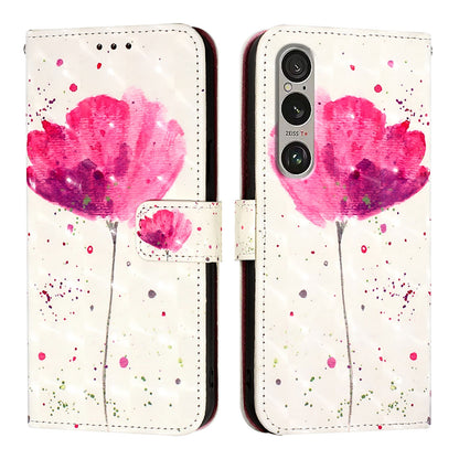 Sony Xperia 1 VI Leather Flip Phone Case with 3D Painted Design, Card Holder, Wallet & Stand Function - Durable Protection & Easy Access