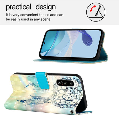 Sony Xperia 5 IV Leather Flip Phone Case with 3D Painted Design, Card Holder, Wallet & Stand Function - Durable Protection & Easy Access