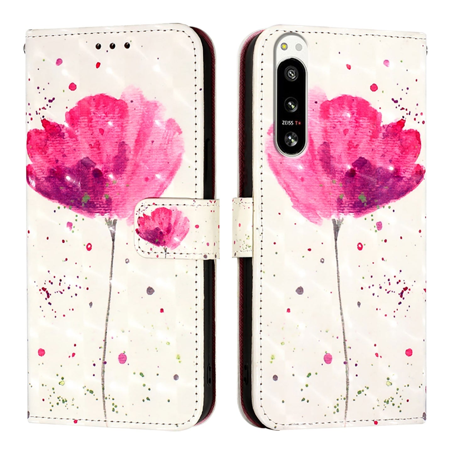 Sony Xperia 5 IV Leather Flip Phone Case with 3D Painted Design, Card Holder, Wallet & Stand Function - Durable Protection & Easy Access