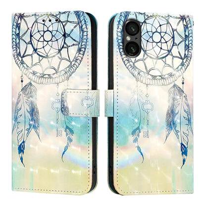 Sony Xperia 5 V Leather Flip Phone Case with 3D Painted Design, Card Holder, Wallet & Stand Function - Durable Protection & Easy Access