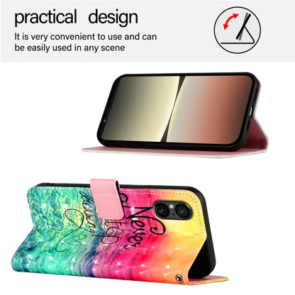 Sony Xperia 5 V Leather Flip Phone Case with 3D Painted Design, Card Holder, Wallet & Stand Function - Durable Protection & Easy Access