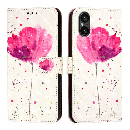 Sony Xperia 5 V Leather Flip Phone Case with 3D Painted Design, Card Holder, Wallet & Stand Function - Durable Protection & Easy Access