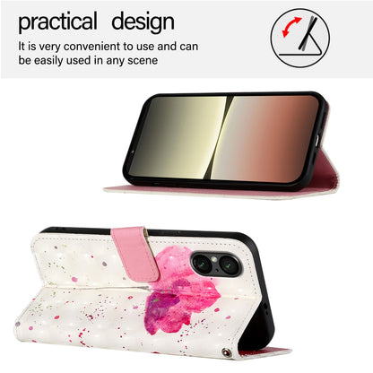 Sony Xperia 5 V Leather Flip Phone Case with 3D Painted Design, Card Holder, Wallet & Stand Function - Durable Protection & Easy Access