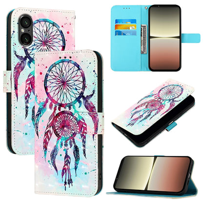 Sony Xperia 5 V Leather Flip Phone Case with 3D Painted Design, Card Holder, Wallet & Stand Function - Durable Protection & Easy Access