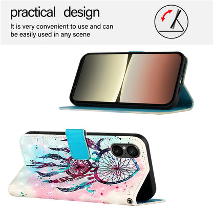 Sony Xperia 5 V Leather Flip Phone Case with 3D Painted Design, Card Holder, Wallet & Stand Function - Durable Protection & Easy Access