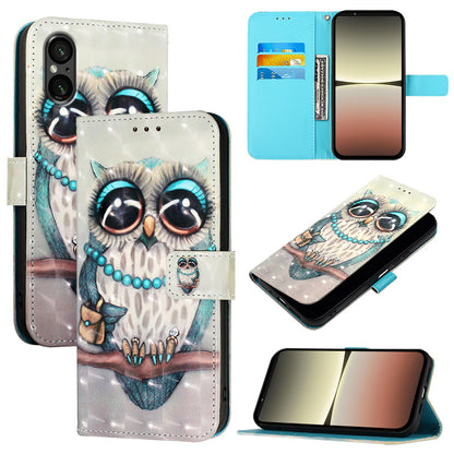 Sony Xperia 5 V Leather Flip Phone Case with 3D Painted Design, Card Holder, Wallet & Stand Function - Durable Protection & Easy Access