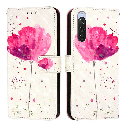 Sony Xperia 10 V Leather Flip Phone Case with 3D Painted Design, Card Holder, Wallet & Stand Function - Durable Protection & Easy Access